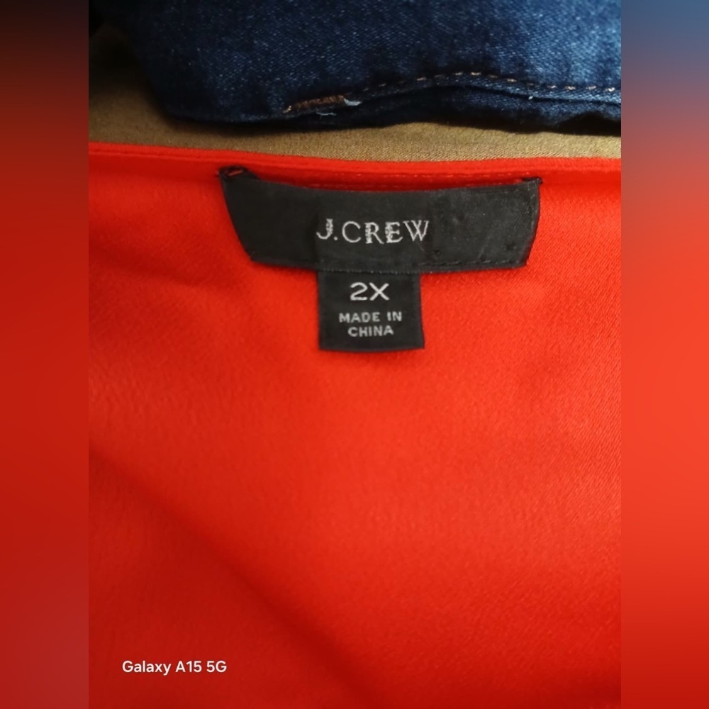 J. Crew Vibrant Red Ruffled Blouse - Picture 7 of 9